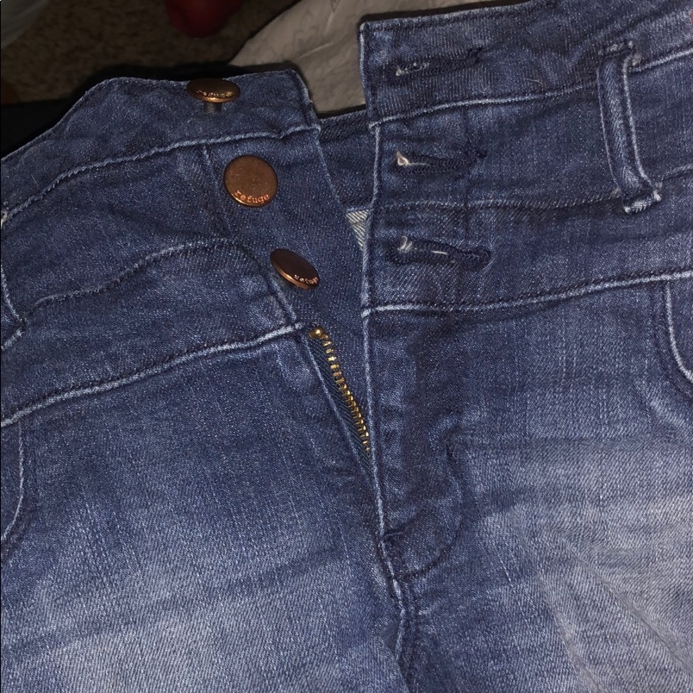 High waisted jean shorts